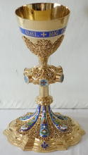 French antique solid silver gilt Gothic Chapel Set